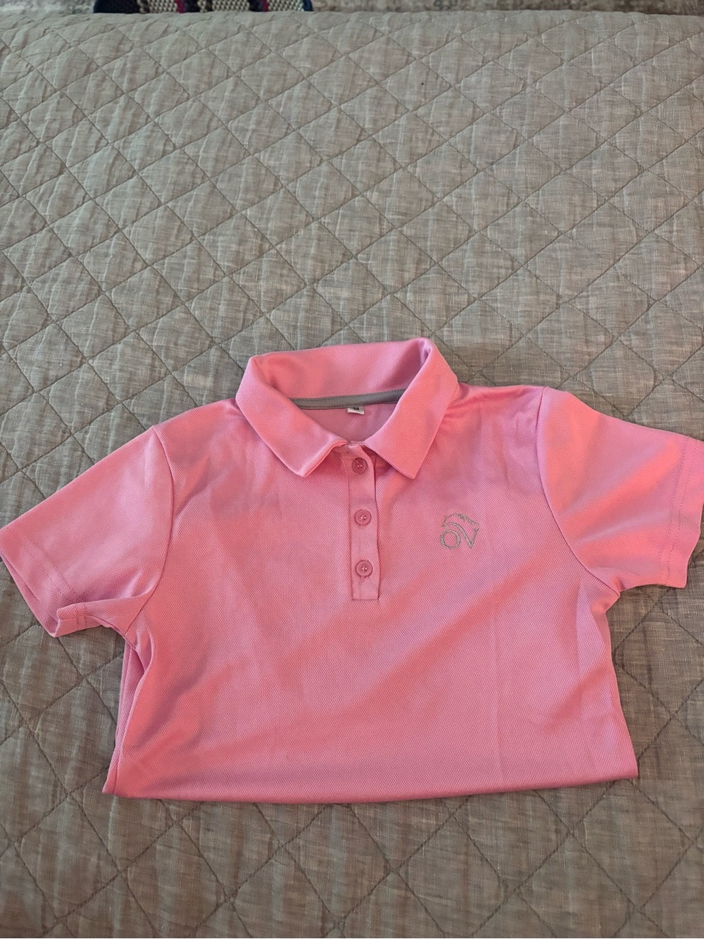 Girls' Ovation Horseback Riding Pink Polo Shirt